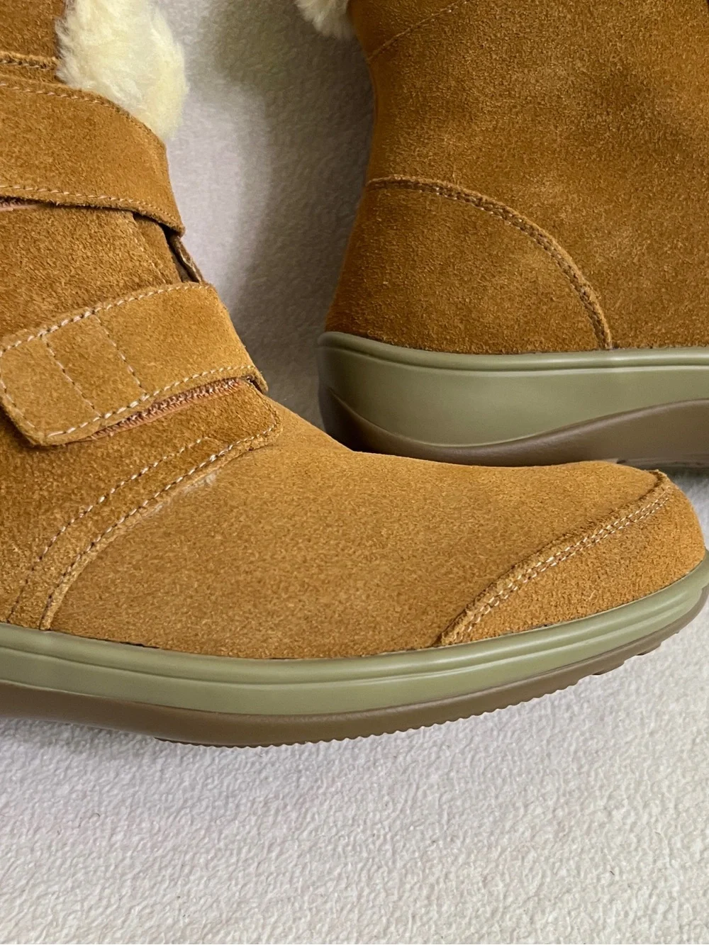Orthofeet Florence Ankle Boots Women’s 9.5 Brown Suede Sherpa Comfort Boots